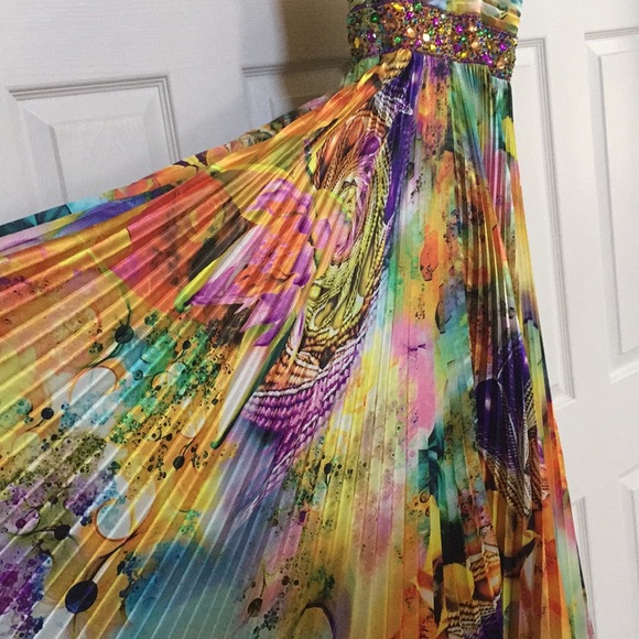 Night Moves multicolored pageant prom gown - Picture 4 of 5